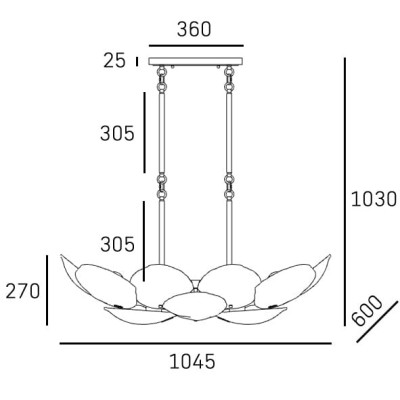 Designerska Lampa Wisząca Wellington Mosiądz Wys. 27cm 3