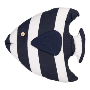 Poduszka w Pasy Biało Granatowe Fish 40x45x11cm