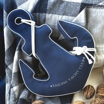 Poduszka Dekoracyjna Kotwica - Różne Kolory Tkanin  3