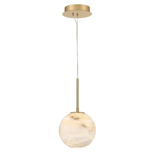 Lampa wisząca Kepler Złota S z okrągłym kremowo-beżowym kloszem na regulowanym złotym kablu, minimalistyczna, idealna do nowoczesnych wnętrz.