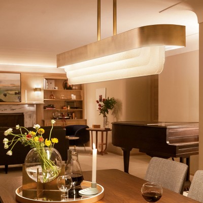 Nowoczesna Lampa Led Serene Naturalny Mosiądz 7