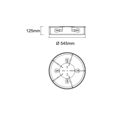 Plafon Zalindro Nero Śr. 55cm 3