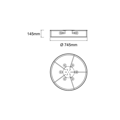 Plafon Zalindro Nero Śr. 75cm 4