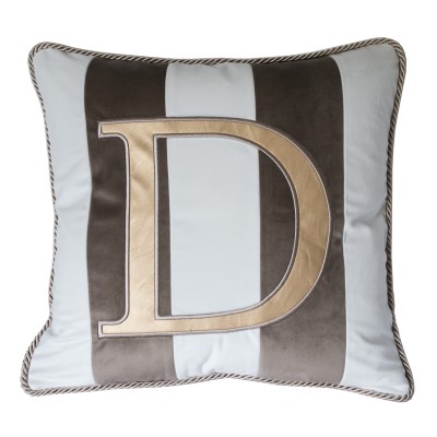 Poduszka Haftowana Dekoracyjna Pasy Monogram 2