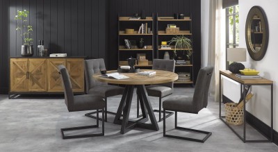 Industrialny Stół Indus Naturalny Dąb, Ciemny Grafit 125cm 16