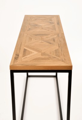 Industrialna Konsola Indus Naturalny Dąb, Ciemny Grafit 116cm 16