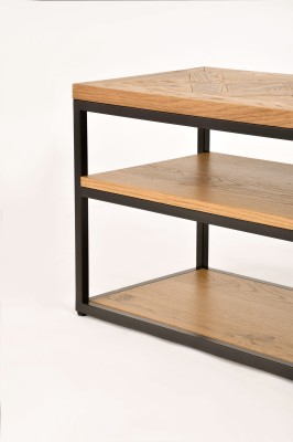 Industrialny Stolik RTV Indus Naturalny Dąb, Ciemny Grafit 116cm 8
