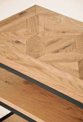 Industrialny Stolik RTV Indus Naturalny Dąb, Ciemny Grafit 116cm 12