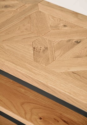 Industrialny Stolik RTV Indus Naturalny Dąb, Ciemny Grafit 116cm 13