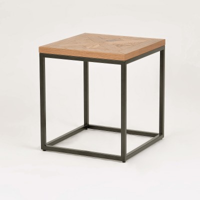Industrialny Stolik Indus Naturalny Dąb, Ciemny Grafit 45cm 2