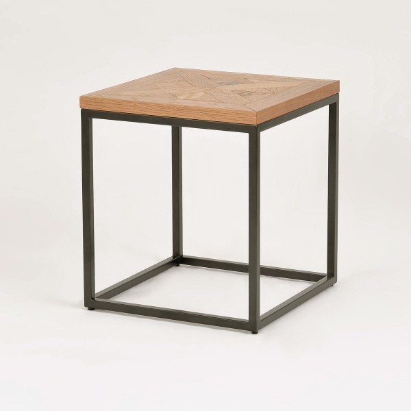Industrialny Stolik Indus Naturalny Dąb, Ciemny Grafit 45cm