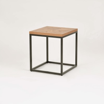 Industrialny Stolik Indus Naturalny Dąb, Ciemny Grafit 45cm 3