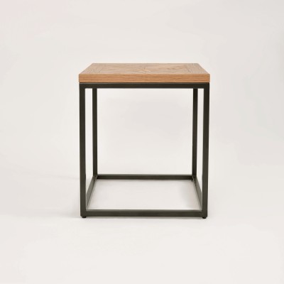 Industrialny Stolik Indus Naturalny Dąb, Ciemny Grafit 45cm 4
