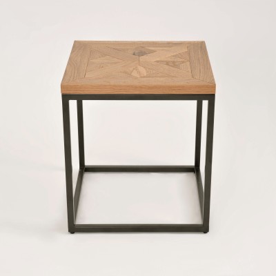 Industrialny Stolik Indus Naturalny Dąb, Ciemny Grafit 45cm 5
