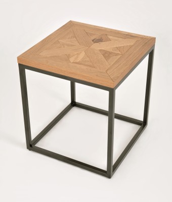 Industrialny Stolik Indus Naturalny Dąb, Ciemny Grafit 45cm 6