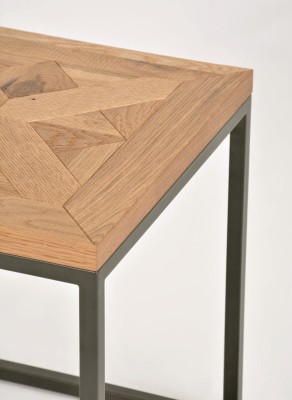 Industrialny Stolik Indus Naturalny Dąb, Ciemny Grafit 45cm 7