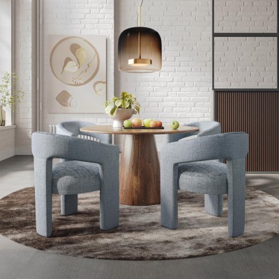 Krzesło Tapicerowane Leith Jasnoniebieske 62cm 8