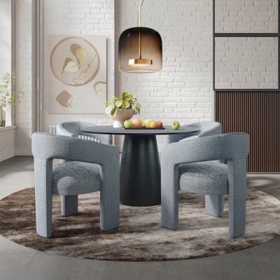 Krzesło Tapicerowane Leith Jasnoniebieske 62cm 9
