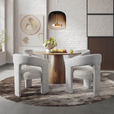 Krzesło Tapicerowane Leith Srebrnoszare 62cm 11