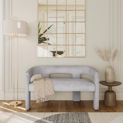 Ławka Tapicerowana Leith Srebrnoszara 125cm 7