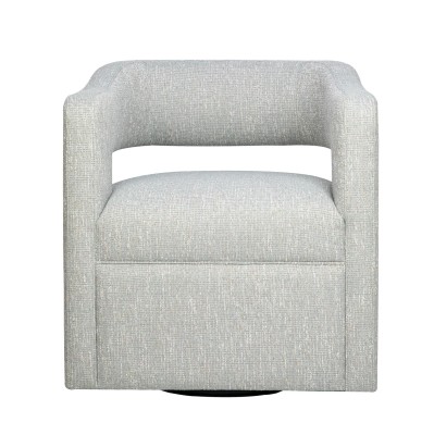 Fotel Obrotowy Tapicerowany Leith Jasnoszary 74cm
