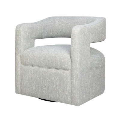 Fotel Obrotowy Tapicerowany Leith Jasnoszary 74cm 3