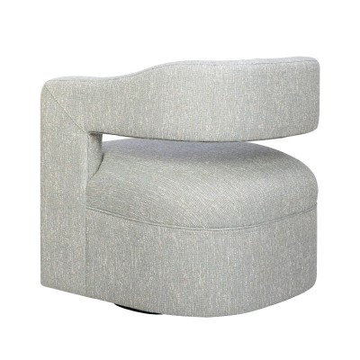 Fotel Obrotowy Tapicerowany Leith Jasnoszary 74cm 5