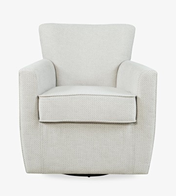 Klasyczny Fotel Obrotowy Tapicerowany Leith Jasnoszary 83cm
