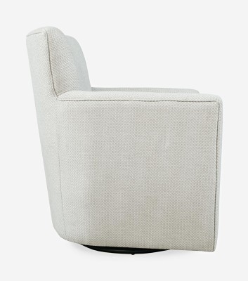 Klasyczny Fotel Obrotowy Tapicerowany Leith Jasnoszary 83cm 4