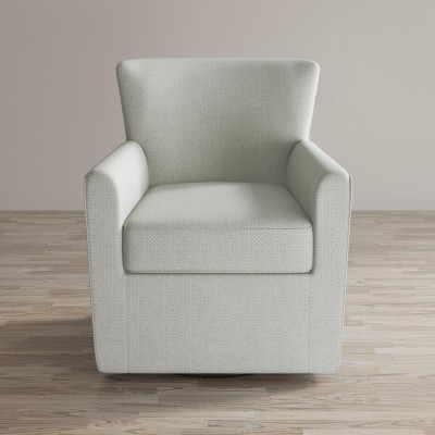 Klasyczny Fotel Obrotowy Tapicerowany Leith Jasnoszary 83cm 8