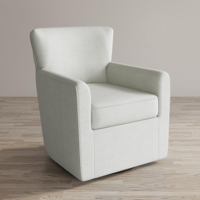 Klasyczny Fotel Obrotowy Tapicerowany Leith Jasnoszary 83cm 9