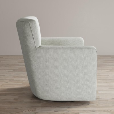 Klasyczny Fotel Obrotowy Tapicerowany Leith Jasnoszary 83cm 10