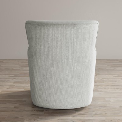 Klasyczny Fotel Obrotowy Tapicerowany Leith Jasnoszary 83cm 11