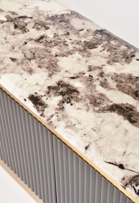 Nowoczesna Komoda RTV Stilig Ciemny Grafit 200cm 13