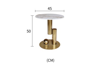 Loftowy Zestaw Stolików Kawowych Modig Złoty, Biały 80 | 45cm 11