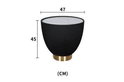 Stolik Kawowy Modig Czarny, Złoty, Biały 47cm 8