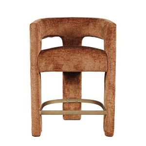 Nowoczesny Hoker Tapicerowany Leith Cynamonowy 61cm