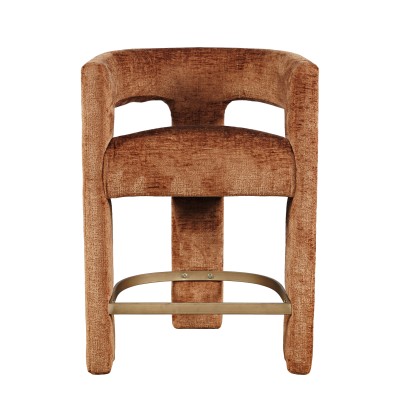 Nowoczesny Hoker Tapicerowany Leith Cynamonowy 61cm