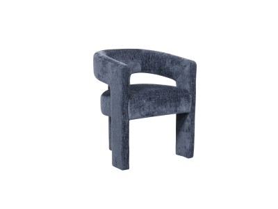Nowoczesne Krzesło Tapicerowane Leith Granatowe 62cm 3