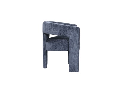 Nowoczesne Krzesło Tapicerowane Leith Granatowe 62cm 4