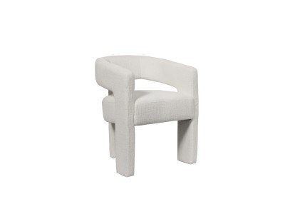 Nowoczesne Krzesło Tapicerowane Leith Białe 62cm 3