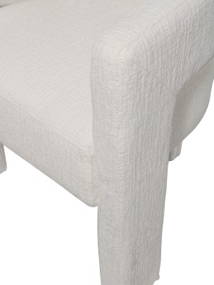 Nowoczesne Krzesło Tapicerowane Leith Białe 62cm 7