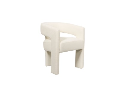 Loftowe Krzesło Tapicerowane Leith Perłowa Biel 62cm 3