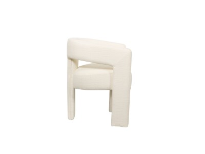 Loftowe Krzesło Tapicerowane Leith Perłowa Biel 62cm 4