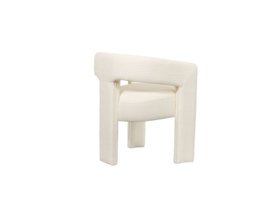 Loftowe Krzesło Tapicerowane Leith Perłowa Biel 62cm 5