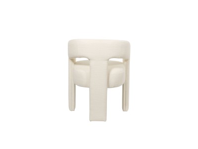 Loftowe Krzesło Tapicerowane Leith Perłowa Biel 62cm 6