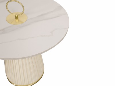 Nowoczesny Stolik Kawowy Modig Biały Ecru, Złoty 60cm 6