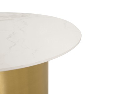 Nowoczesny Zestaw Stolików Kawowych Modig Złoty, Blat Imitacja Marmuru 80/50cm 11