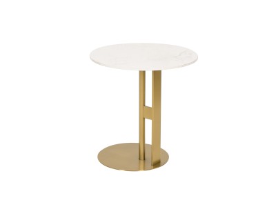 Nowoczesny Zestaw Stolików Kawowych Modig Złoty, Blat Imitacja Marmuru 80/50cm 15