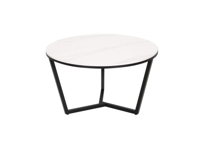 Nowoczesny Zestaw Stolików Kawowych Modig Czarne Nogi, Biały Blat, Czarny Blat 80/60cm 7